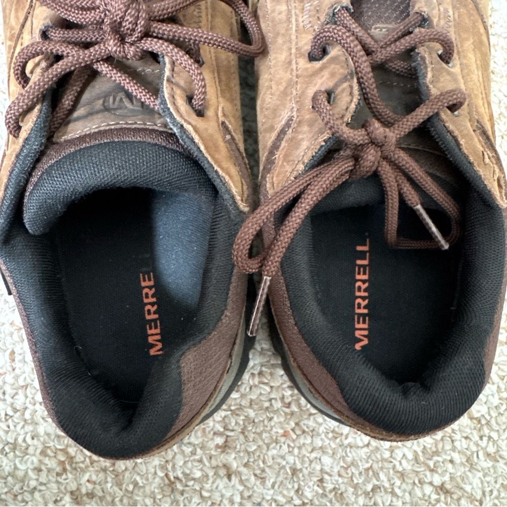 Merrell Men’s Moab Adventure Waterproof Brown Leather Shoes 10.5 Vibram - Picture 4 of 11
